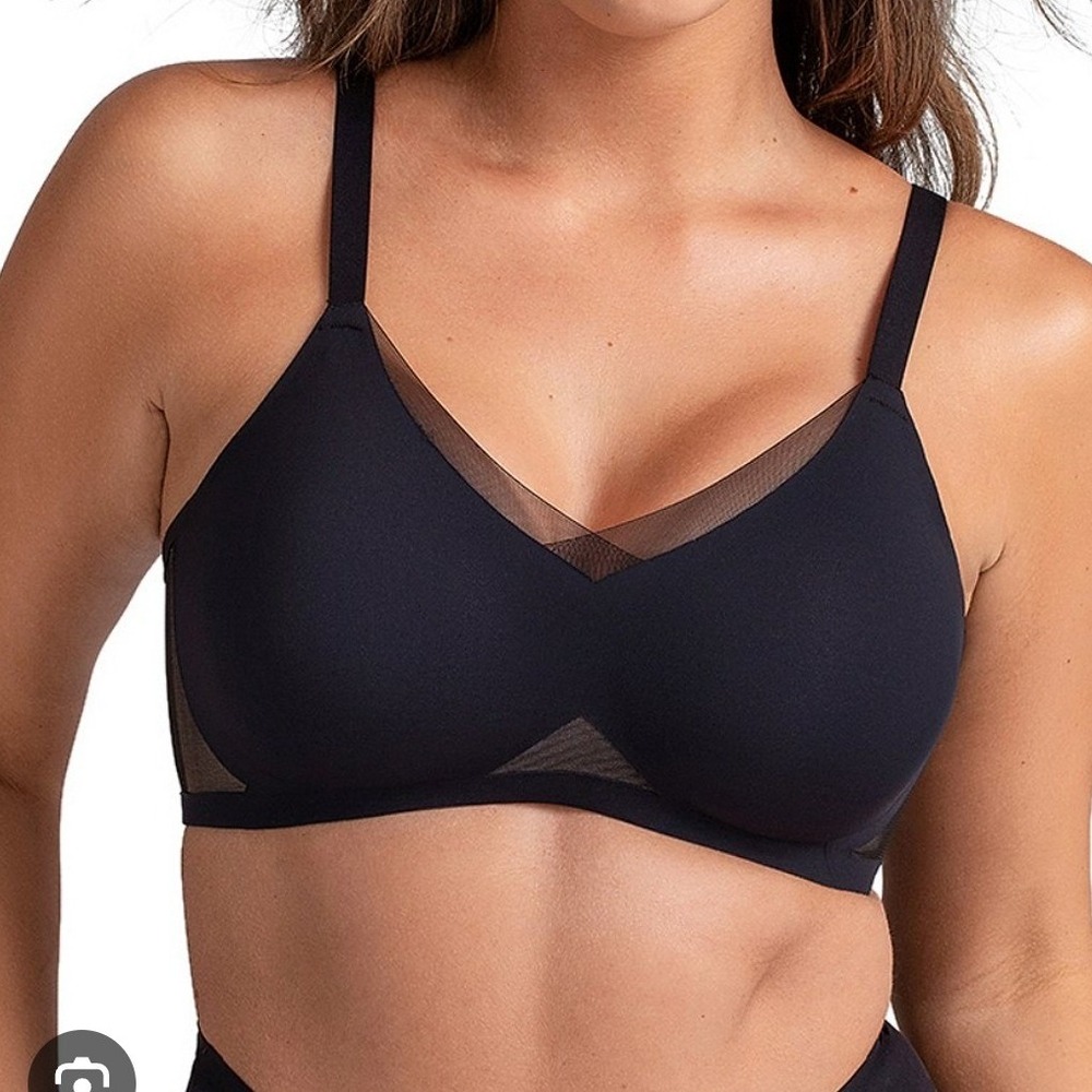 Honeylove Black Wireless Mesh Trim Bra